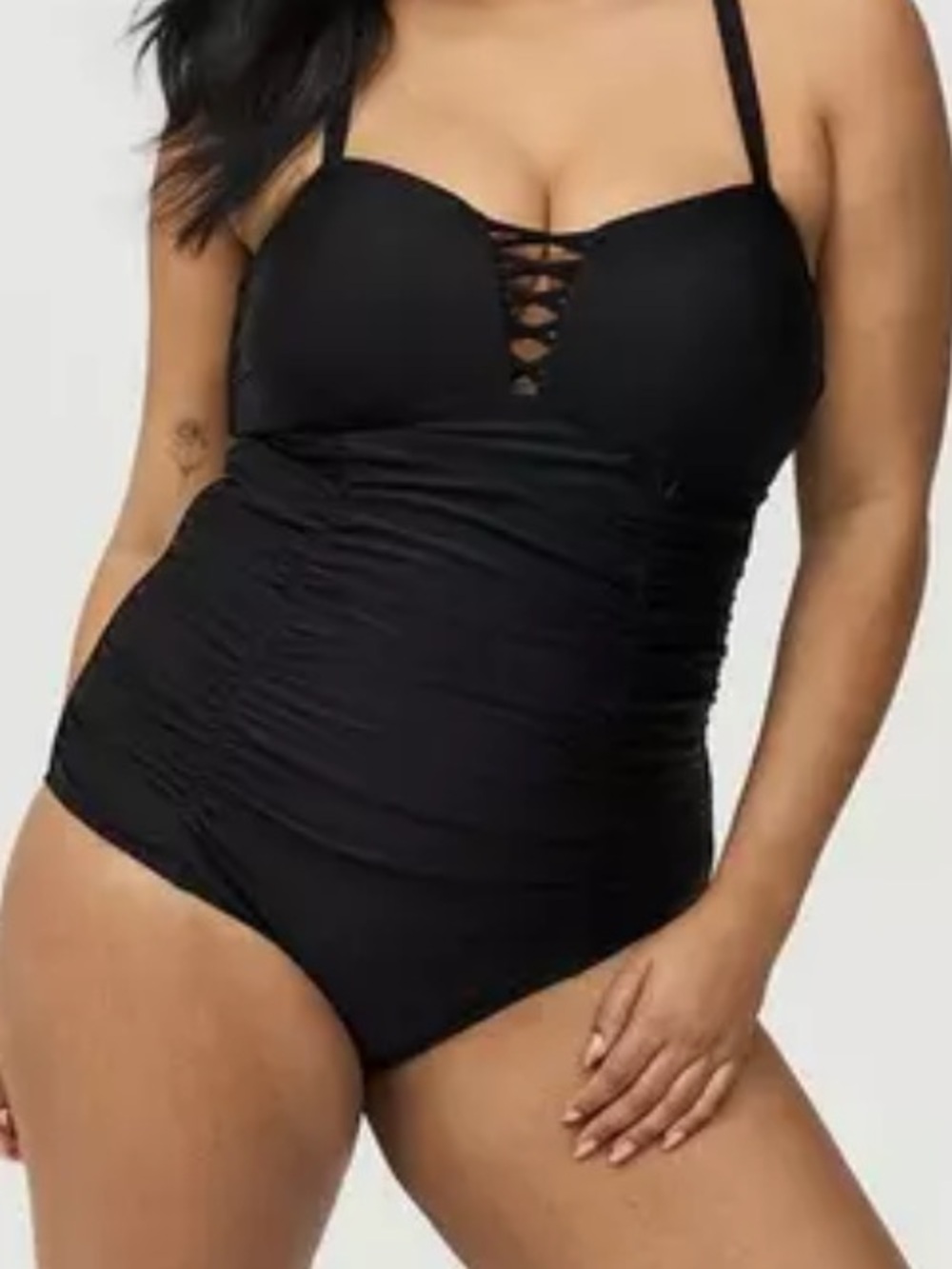 Torrid Slim Fix Lattice One Piece Swimsuit